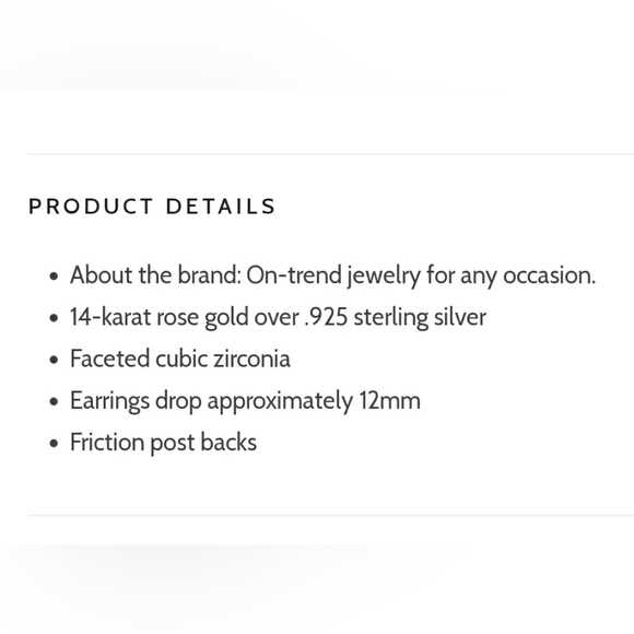 Sterling Forever Rose Gold 14k Vermeil CZ Crescent Micro Hoops - Picture 3 of 4